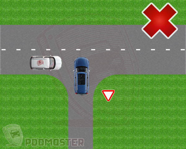 Непредоставление преимущества при&nbsp;выезде с&nbsp;прилегающей территории