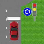 Видео как проехать перекрёсток круговое движение со знаком уступи дорогу