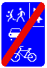 Знак Конец велосипедной зоны